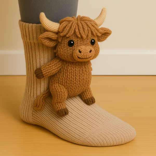 Vache des Highlands beige / Une taille convient à tous